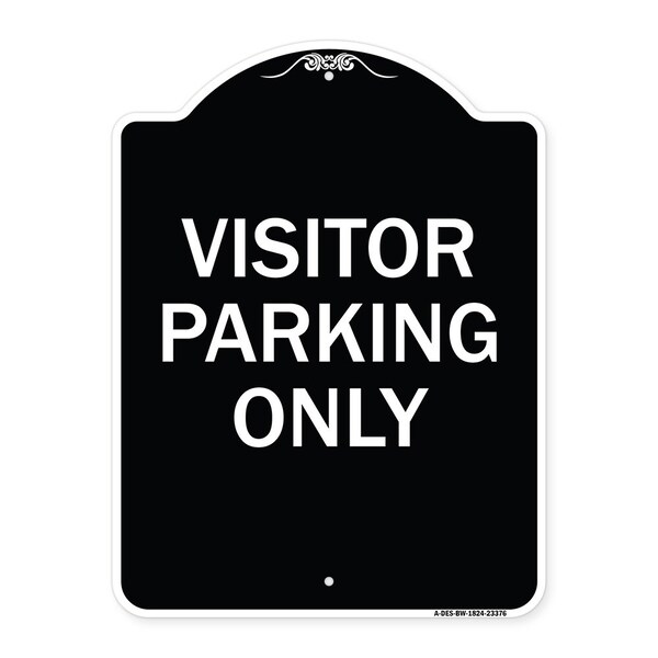 Parking Reserved Visitor Parking Heavy-Gauge Aluminum Architectural Sign, 24" x 18", BW-1824-23376